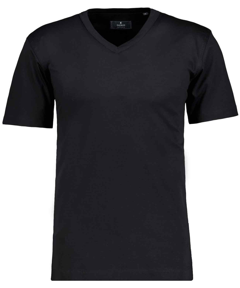 Mercirisiertes T-Shirt mit V-Ausschnitt