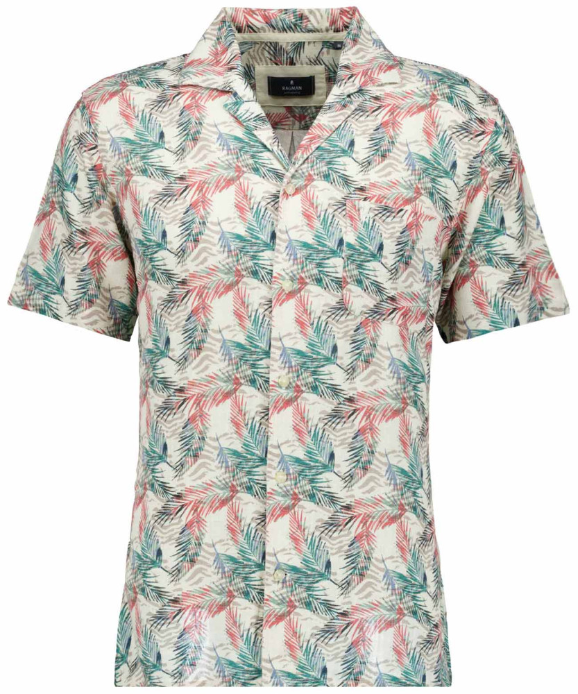 Shirt with resort collar, short sleeve