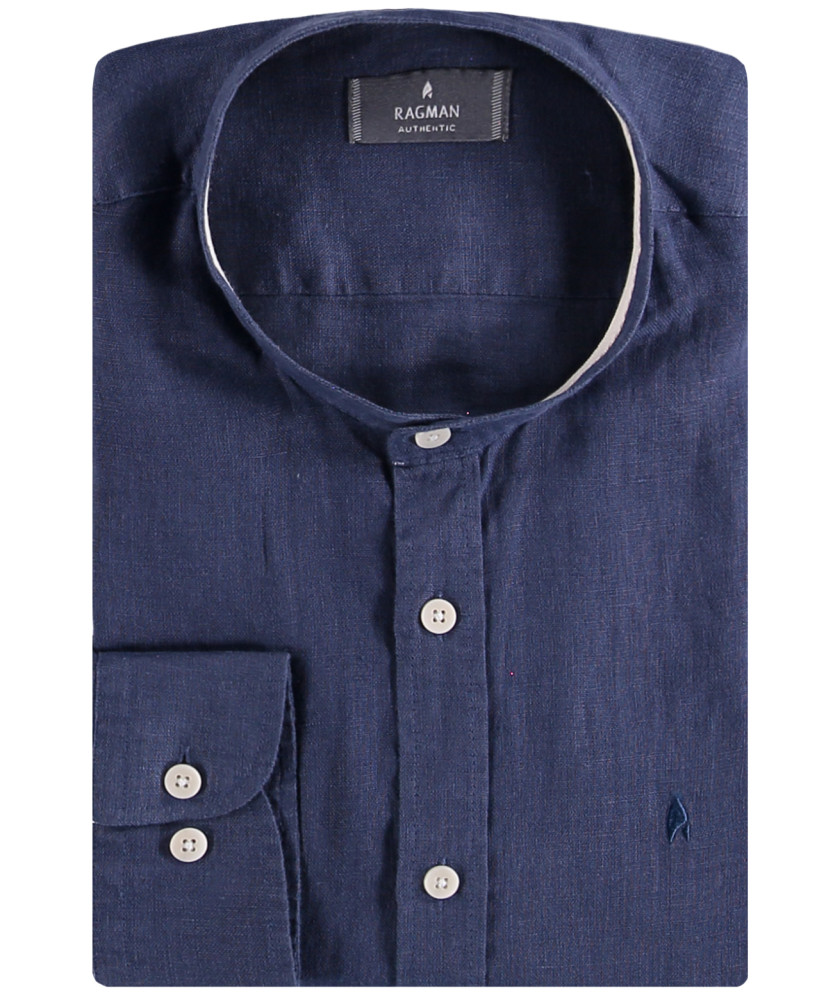 Shirt linen with stand up collar 