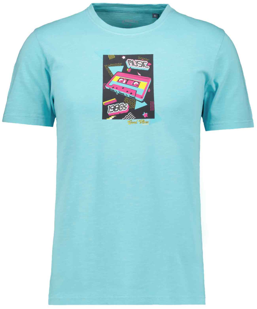 T-Shirt with 80ies print, round neck