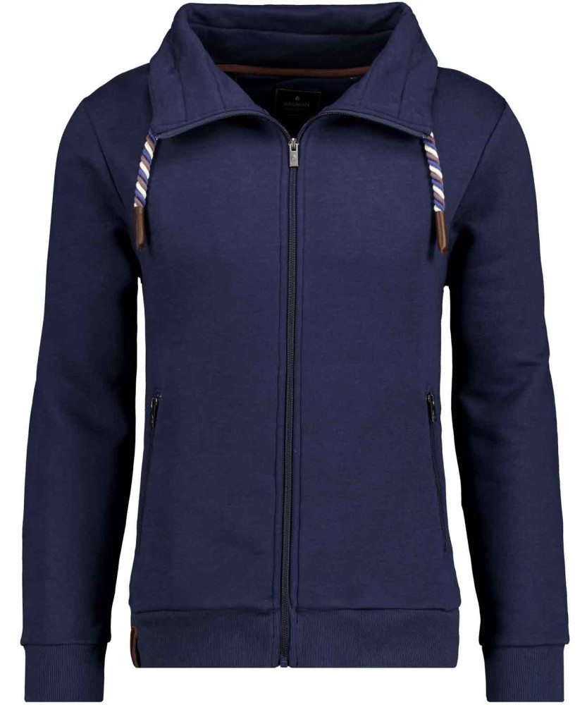Sweatjacke mit Stehkragen, Extra lang