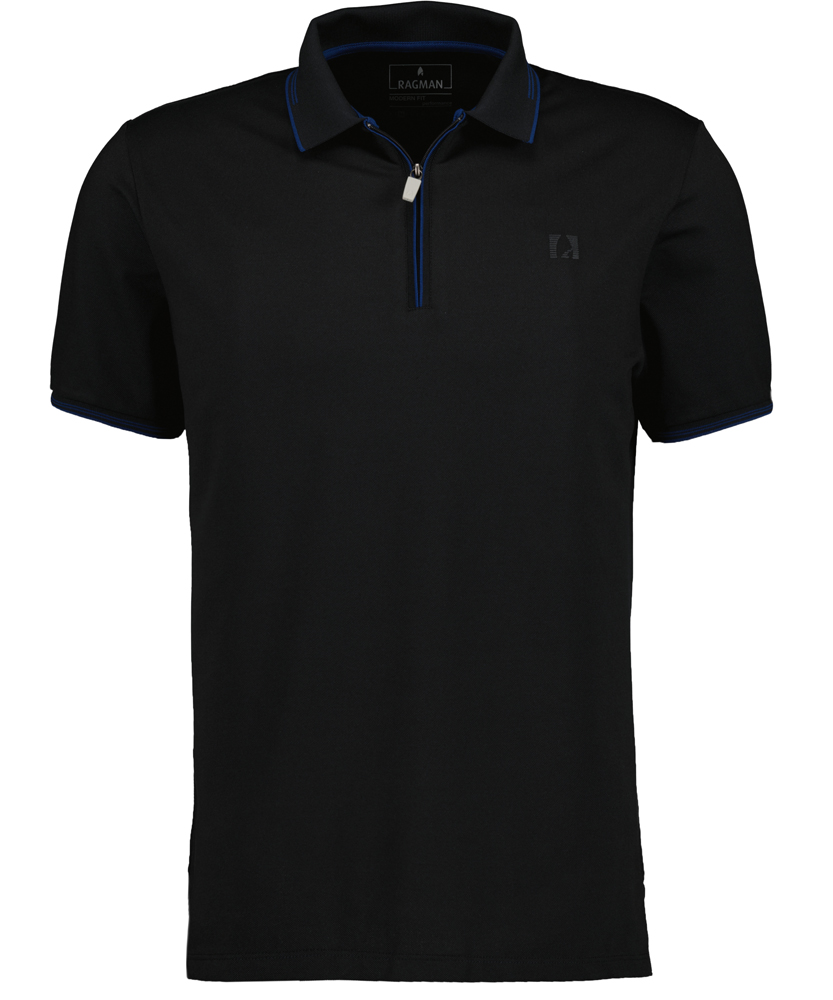 Polo zip with tipping