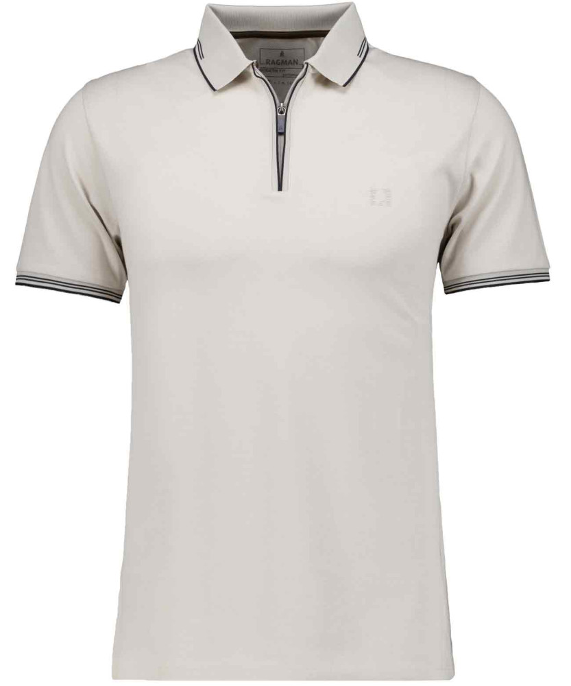 Polo zip with tipping