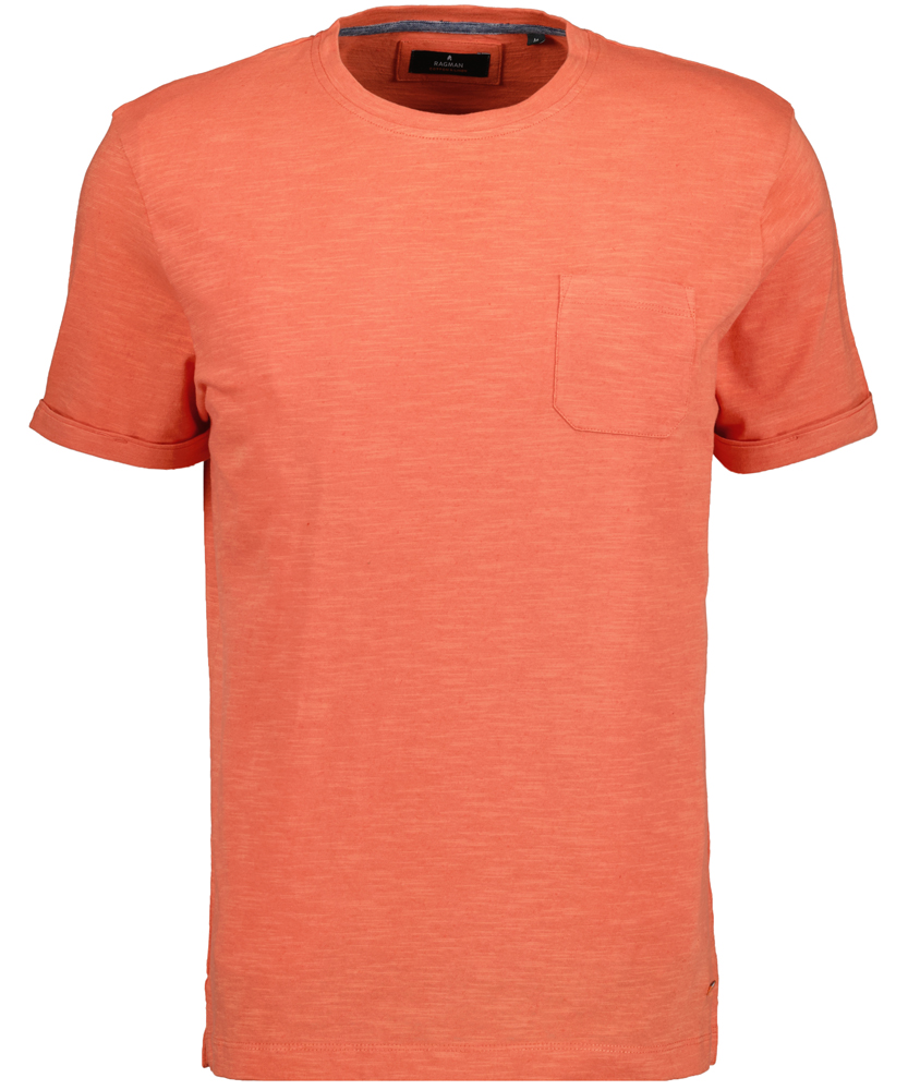 T-Shirt mit Brusttasche, Baumwolle-Leinen