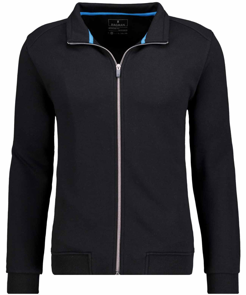 Sweat jacket with stand up collar