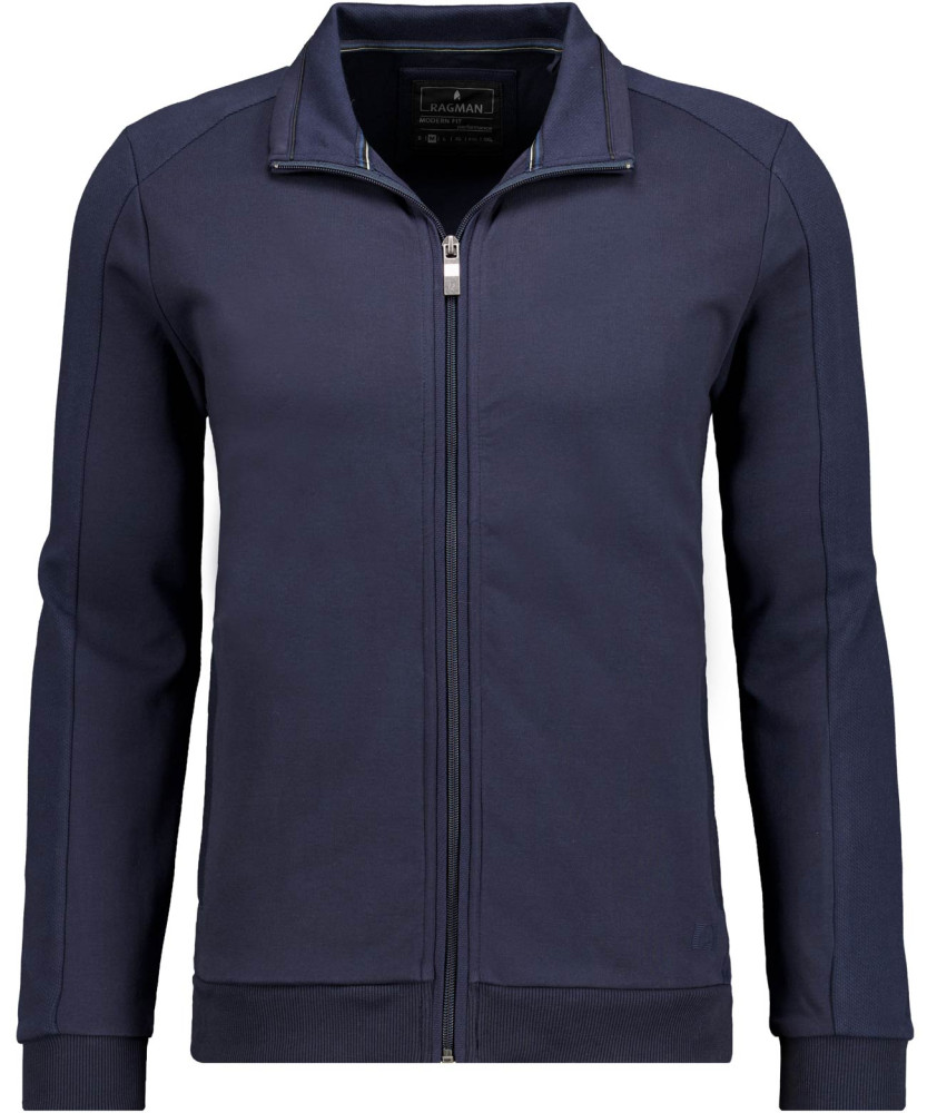 Sweat jacket with stand up collar