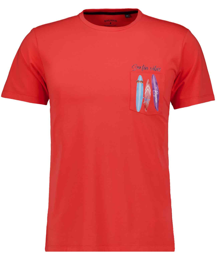 T-Shirt mit Print auf Brusttasche
