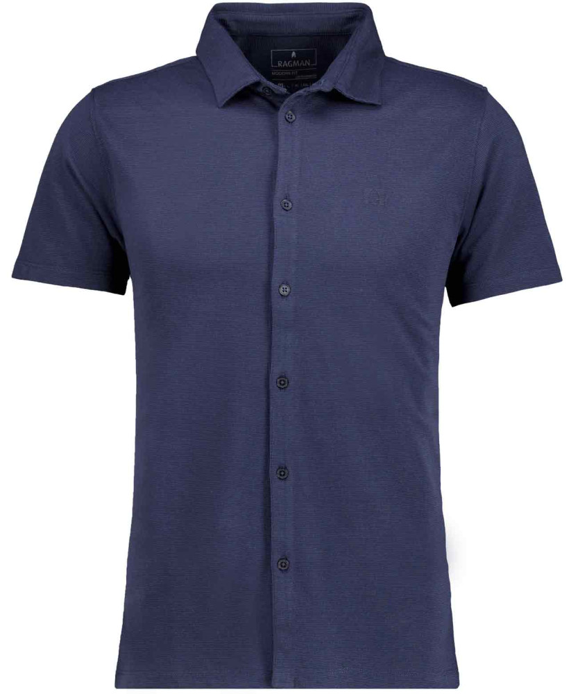 Shirt with kent collar, short sleeve