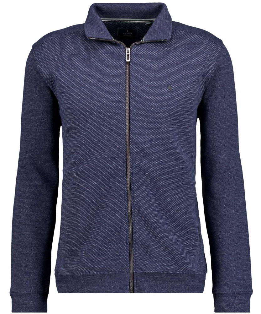 Sweat jacket with stand up collar