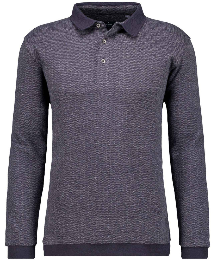 Polo-Sweatshirt Fischgrat