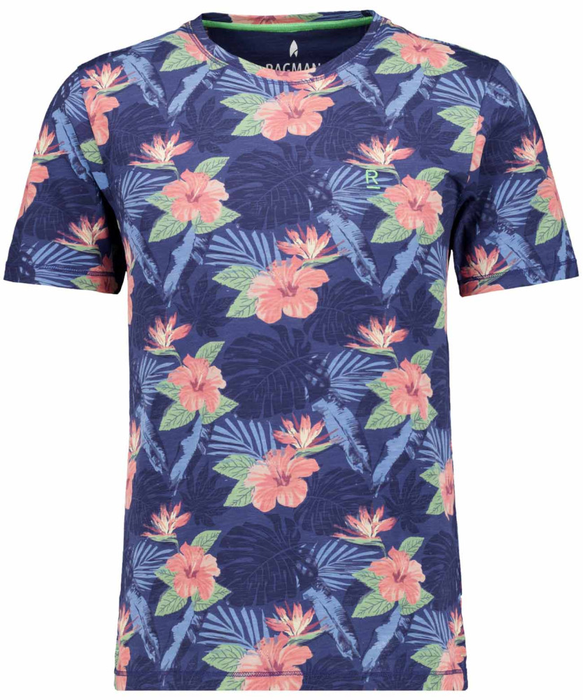 T-Shirt mit Alloverprint, Rundhals