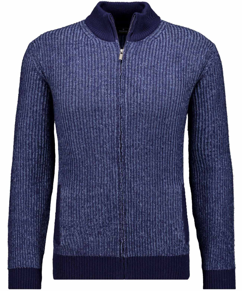 Strickjacke mit Stehkragen, Bicolour
