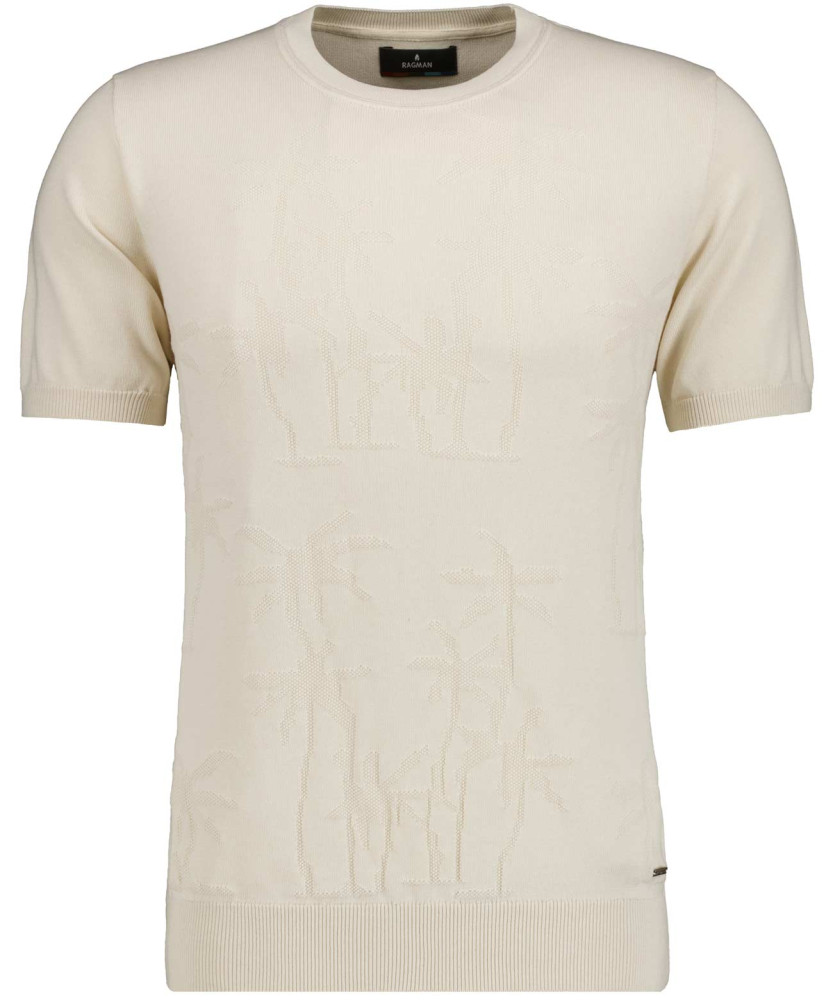 Knitted pullover with Jacquard palms, short sleeve