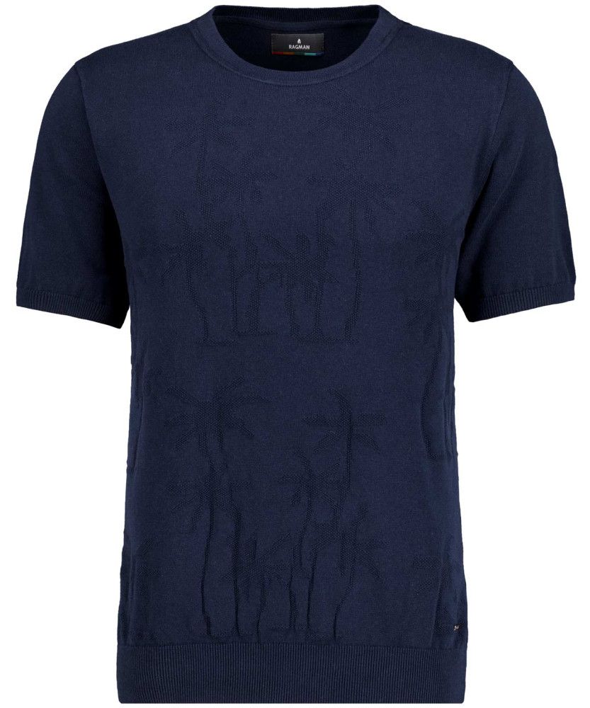 Strickpullover mit Palmen-Motiv, kurzarm