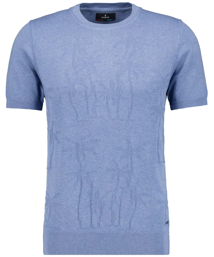 Strickpullover mit Palmen-Motiv, kurzarm