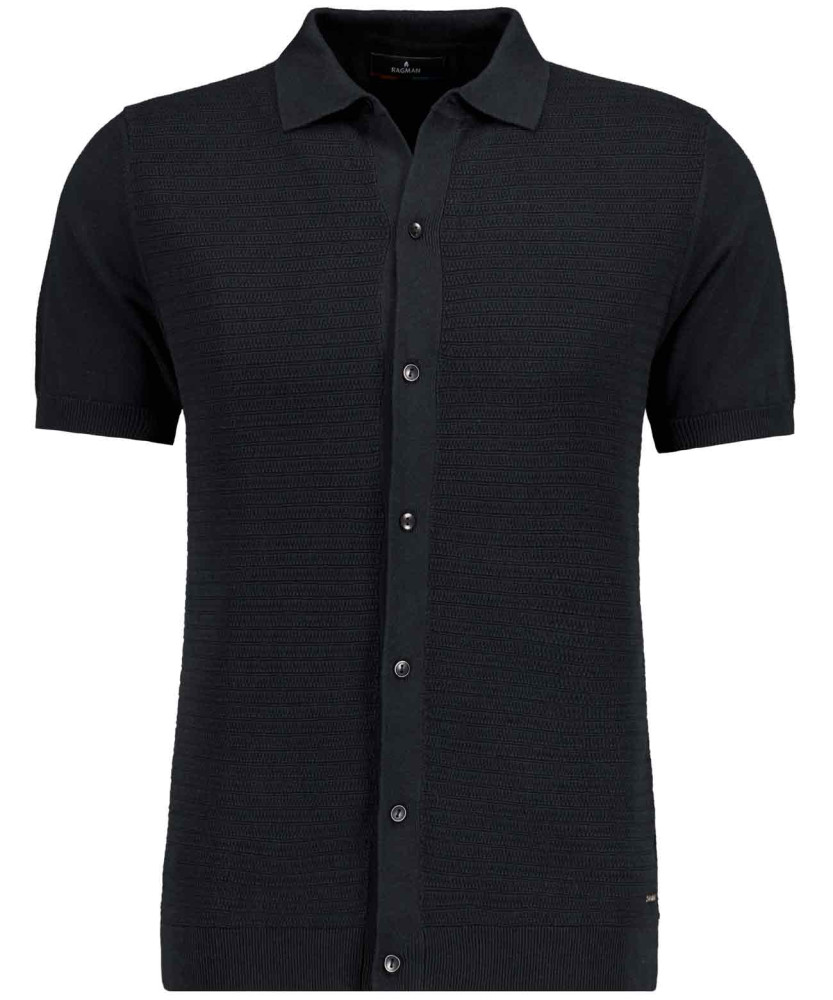 Cardigan with polo collar