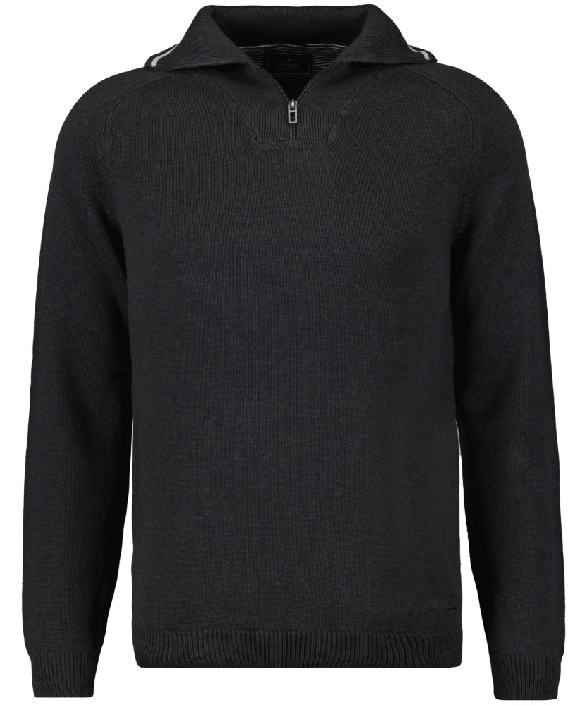 Strickpullover mit Troyer-Kragen