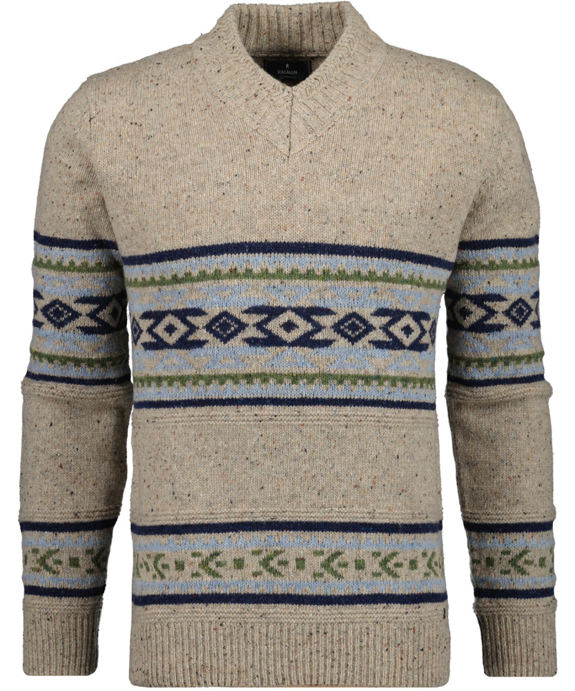 Damen Norweger Pullover Weihnachten - Vintage Strickpulli Mit V-Ausschnitt Übergröße
