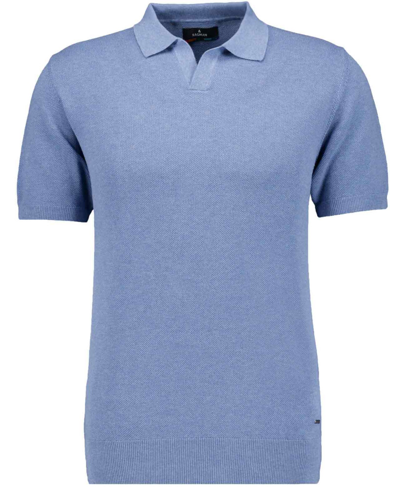 Strick-Pullover Kurzarm, Resortkragen