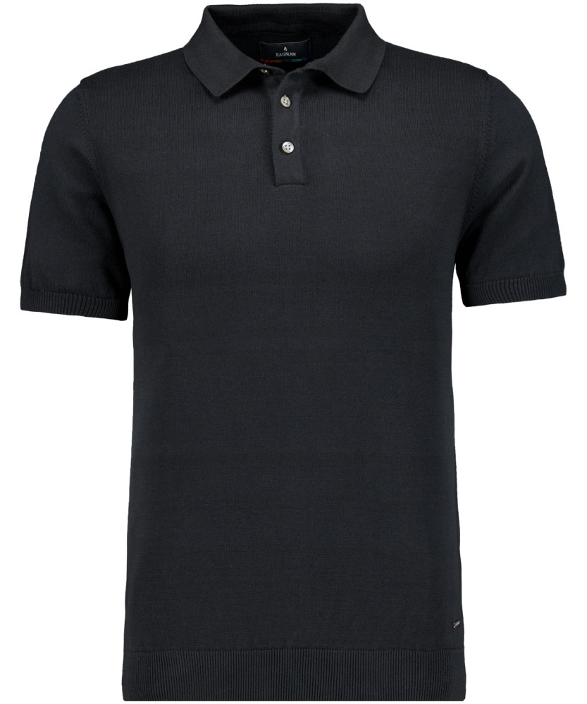 Knitted sweater short sleeve, polo collar