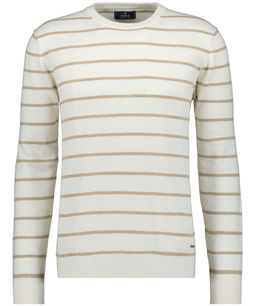 Strick-Pullover gestreift, Baumwolle/Leinen