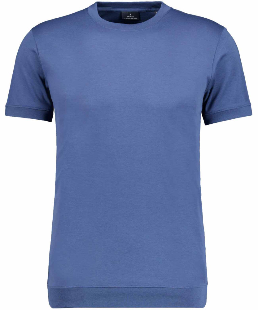 Pima T-Shirt Rundhals mit Bündchen