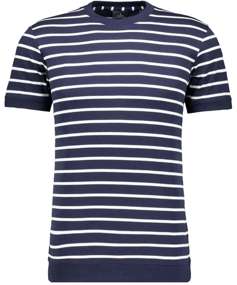 Pima T-Shirt gestreift mit Bund