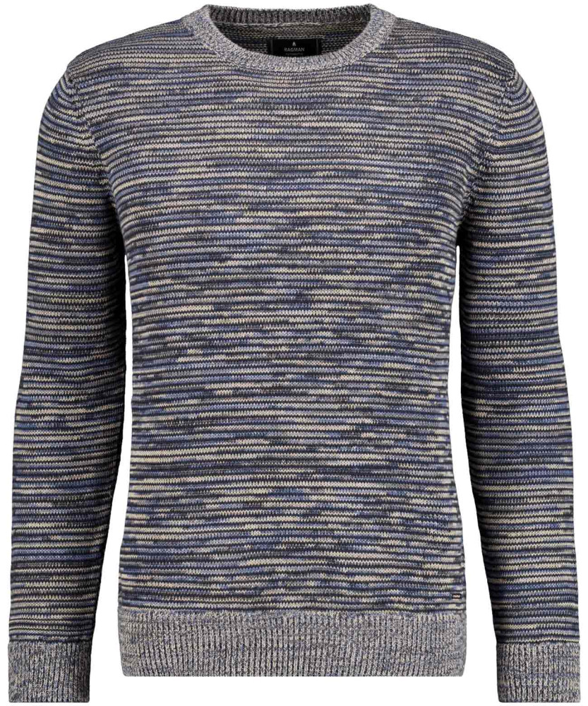 Strickpullover mit Rundhals, Tweed 