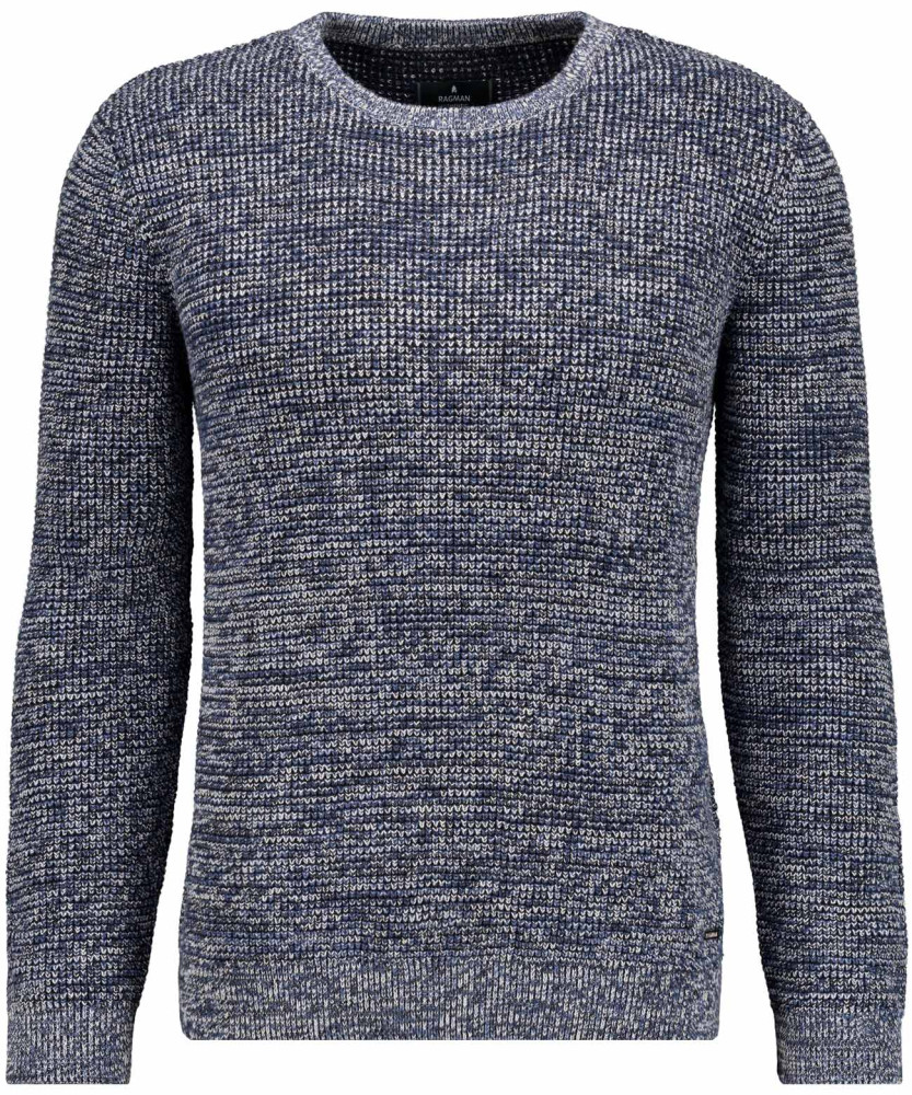 Strickpullover mit Rundhals, Tweed