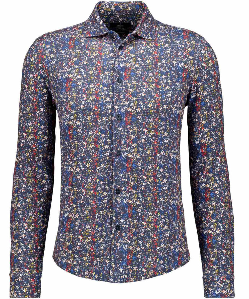 Jersey shirt with kent collar