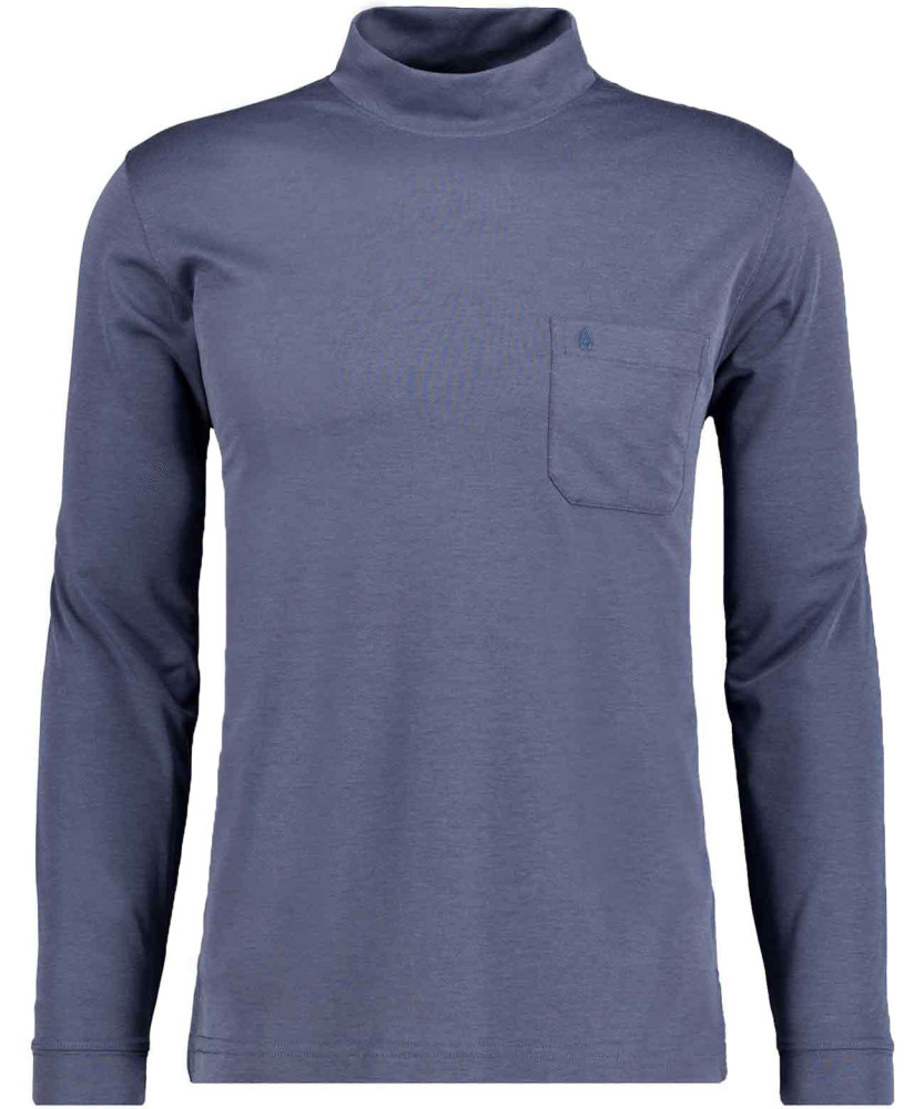 Softknit shirt long sleeve with stand up collar