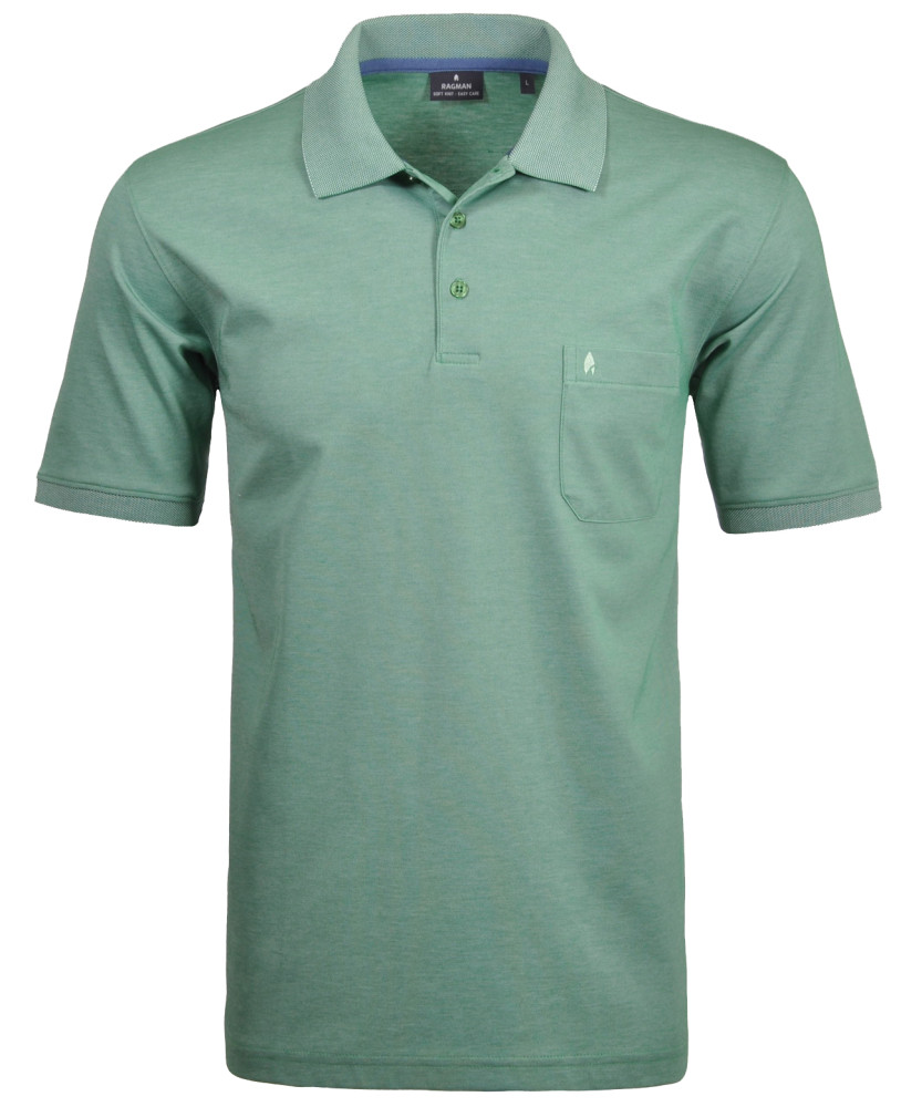 Softknit-Polo mit Brusttasche, kurzarm