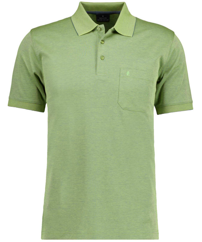 Poloshirt softknit with chest pocket, short sleeve