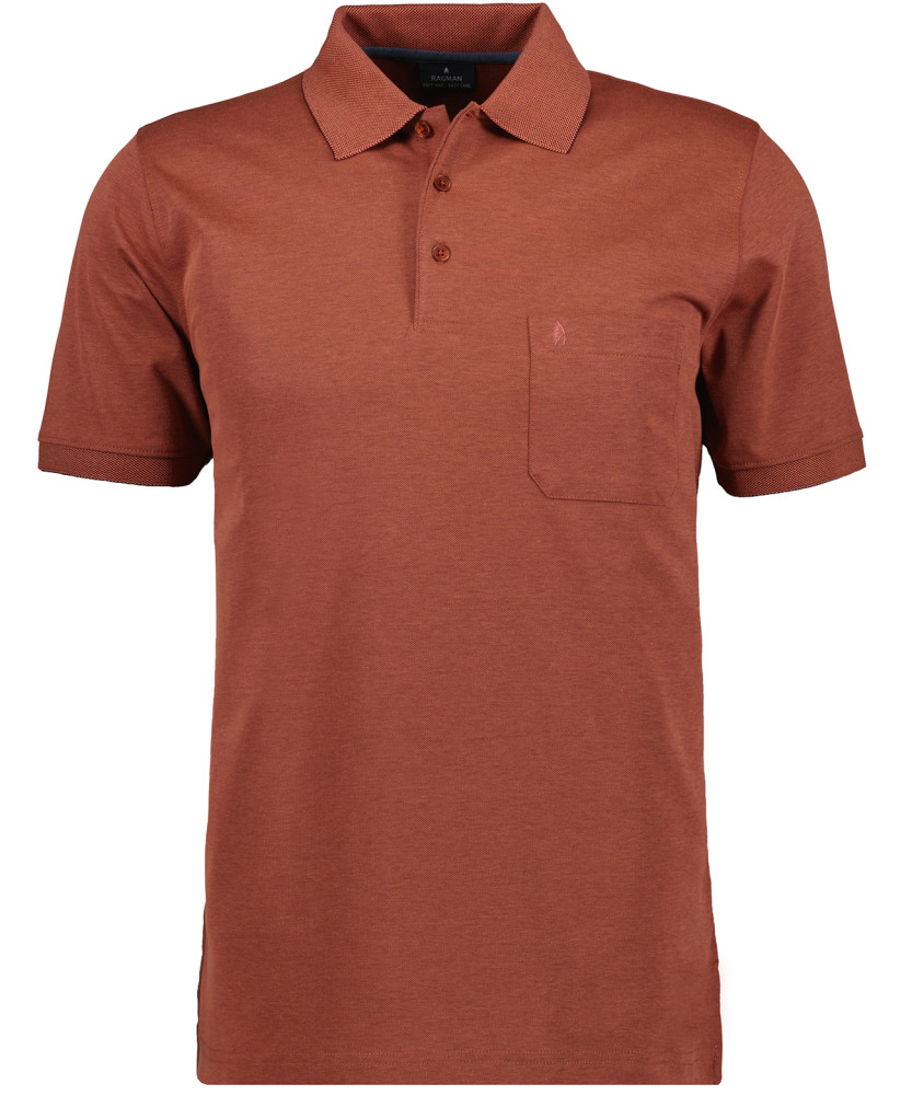 Softknit-Polo mit Brusttasche, kurzarm