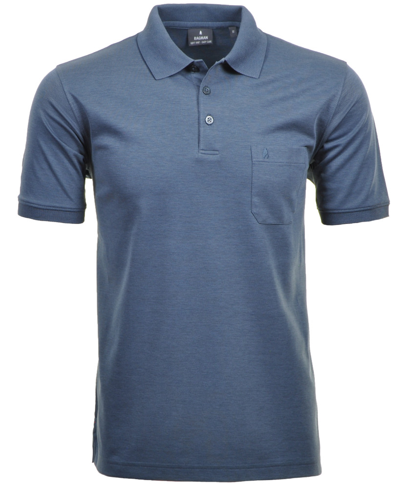 LONG & TALL Softknit-Poloshirt mit Brusttasche, Kurzarm