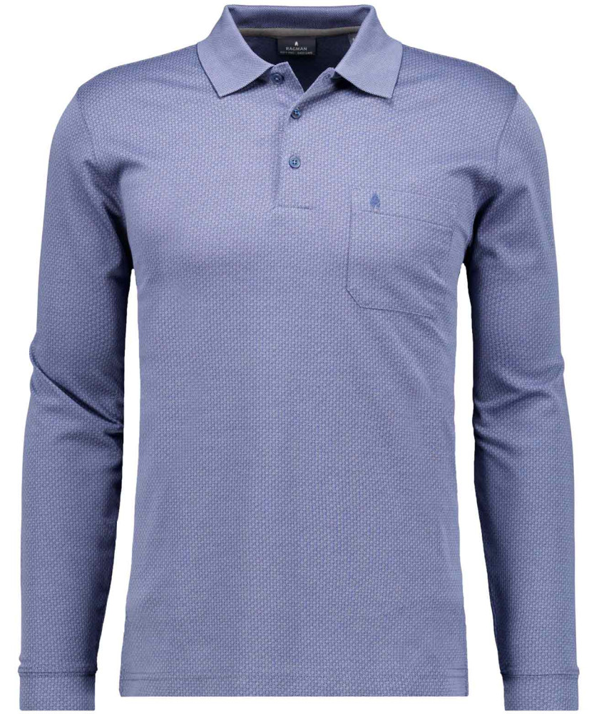 Softknit poloshirt Jacquard, long sleeve