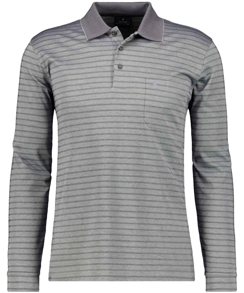 Softknit-Poloshirt gestreift, Langarm