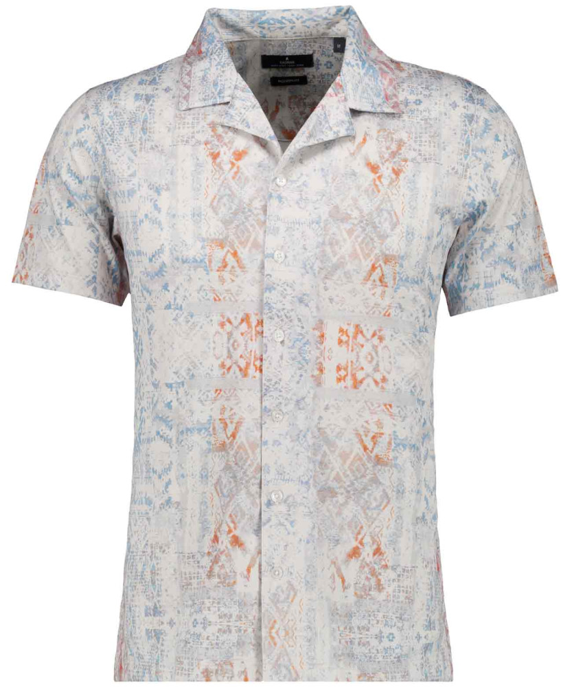 Softknit-Hemd mit Tropical-Print, kurzarm