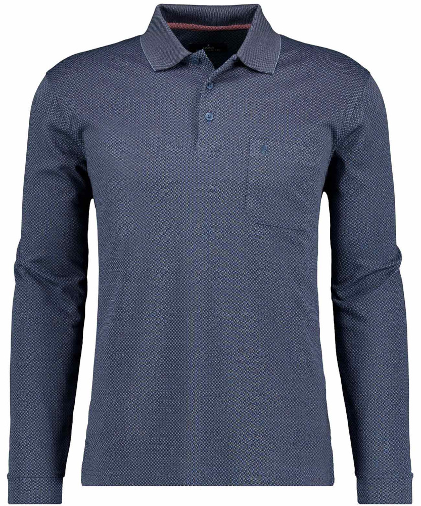 Softknit poloshirt jacquard, Langarm