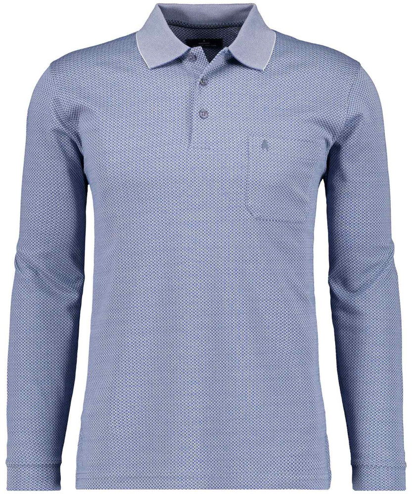 Softknit poloshirt jacquard, Langarm