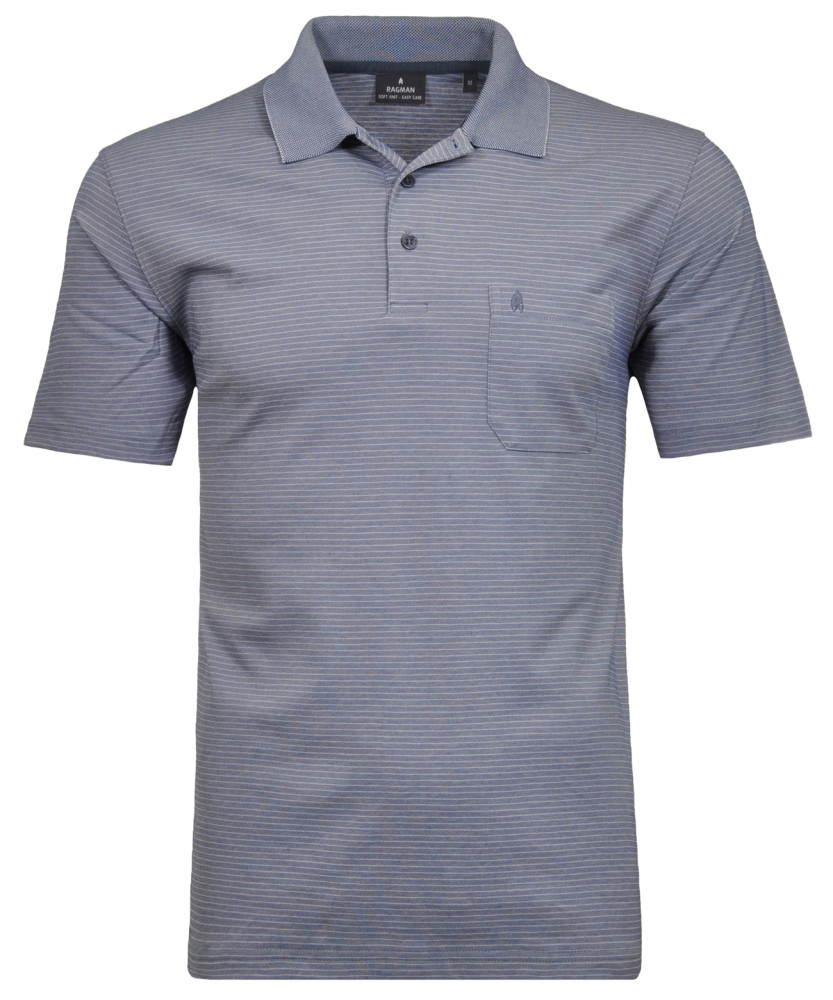 Softknit-Polo with fine stripes