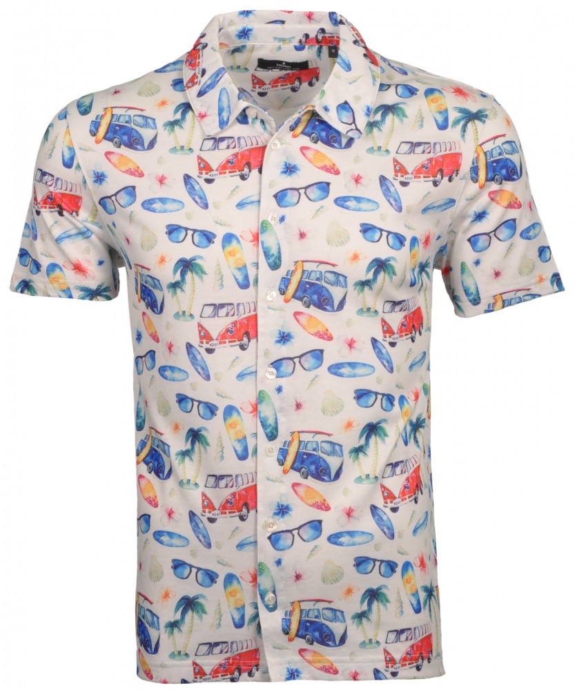 Softknit-Hemd kurzarm mit Alloverprint 
