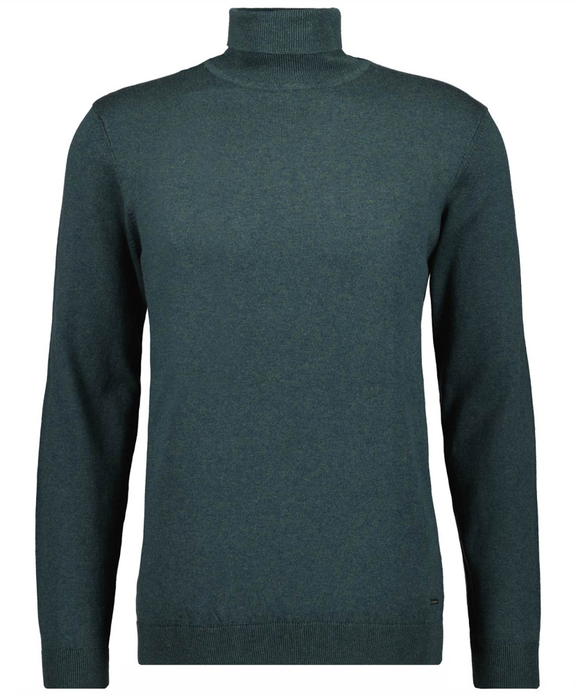 Knitted pullover with roll neck, cotton/cashmere