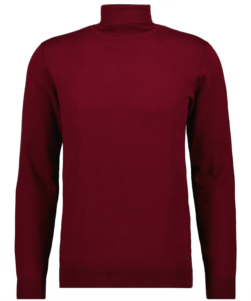 Knitted pullover with roll neck, cotton/cashmere