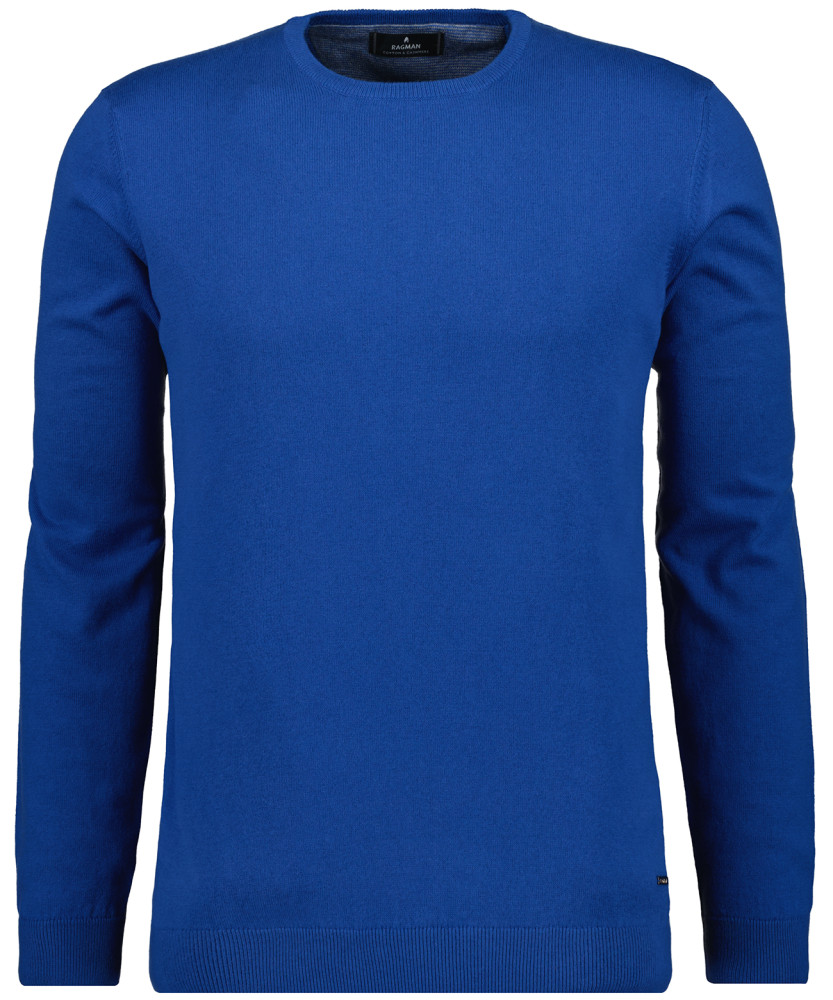Knitted pullover with round neck, cotton/cashmere