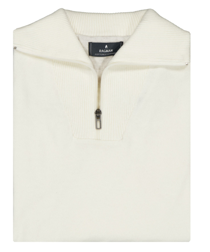 LONG & TALL Knitted pullover with stand up collar an zip