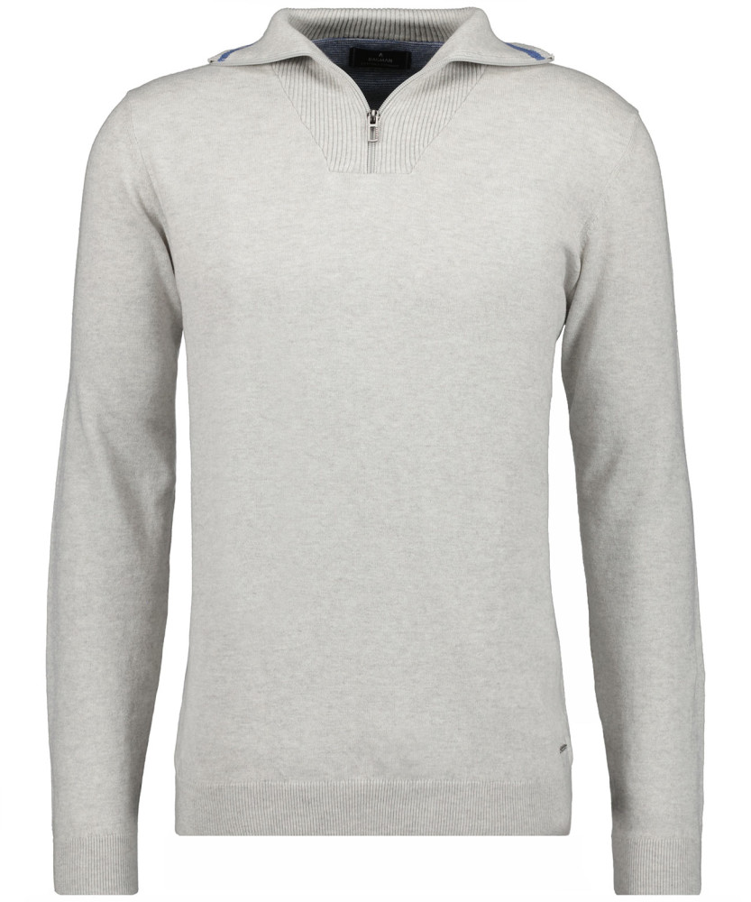 LONG & TALL Knitted pullover with stand up collar an zip