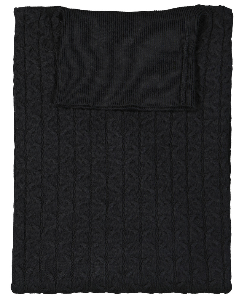 Knitted pullover with roll neck, cotton/cashmere