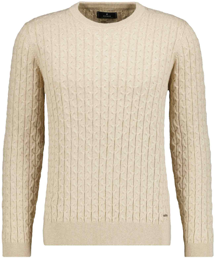 Strickpullover Rundhals mit Zopfmuster