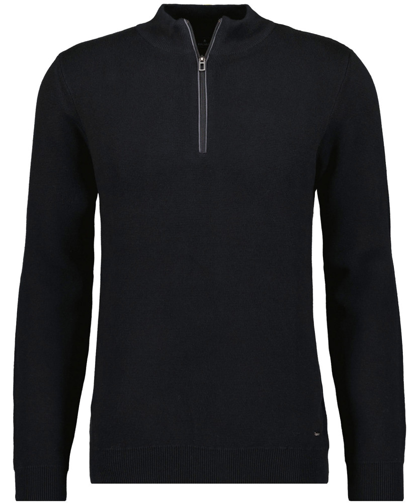 Knitted pullover with stand up collar, cotton/cashmere